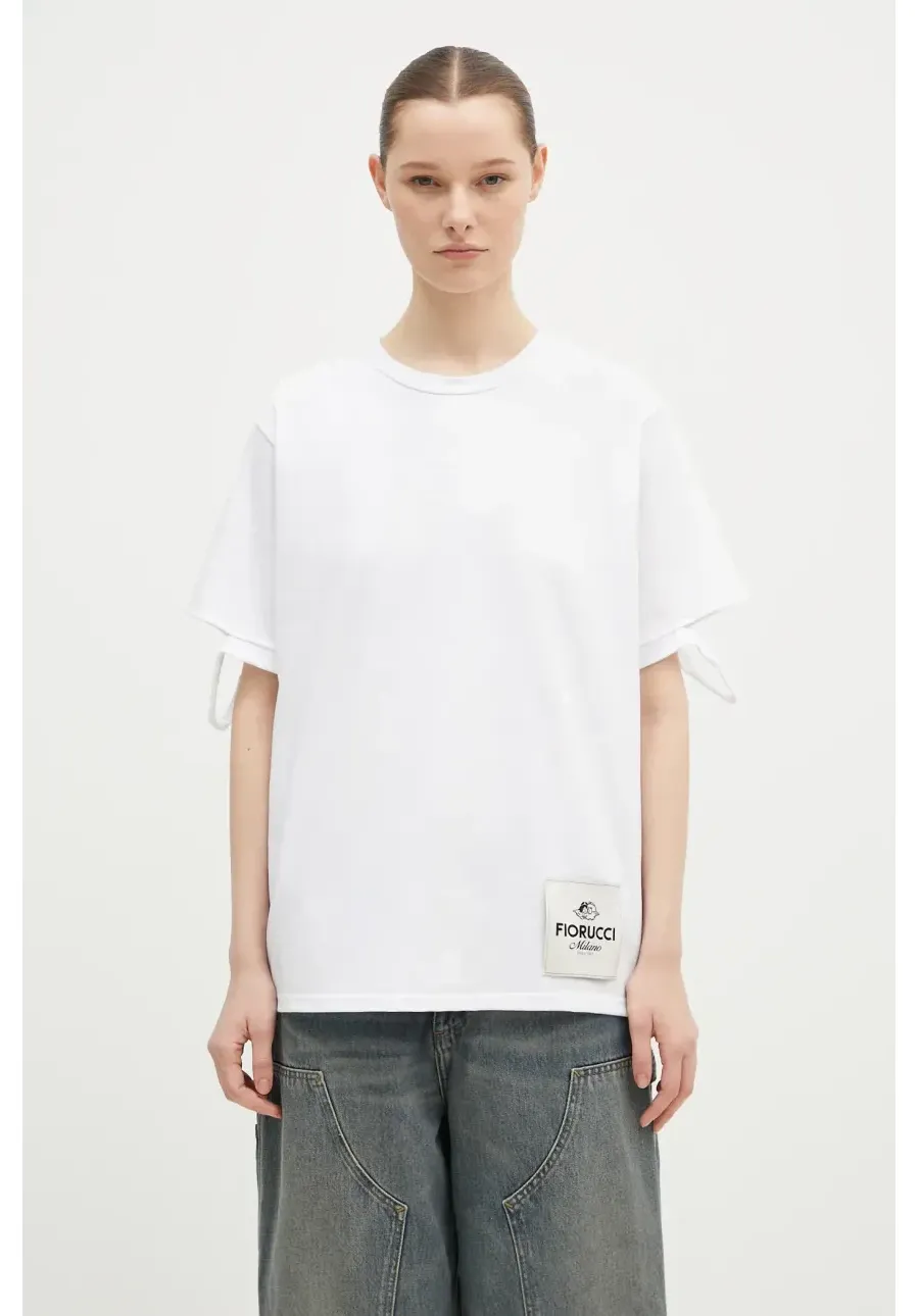 obrazek 1 Fiorucci t-shirt bawełniany Distressed kolor biały gładki M01FMTSH101CJ01WH06