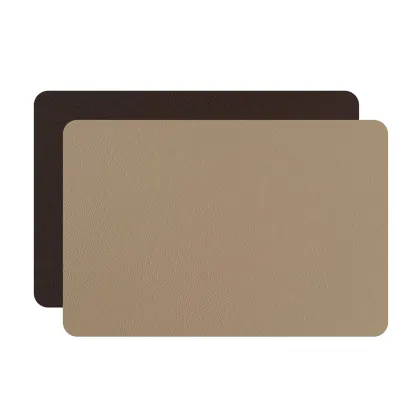 Picture Rectangular desk pad 45x30 cm made of cappuccino and chocolate leather