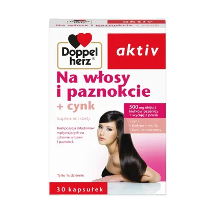 Zdjęcie Doppelherz Activ Na Włosy I Paznokcie + Cynk, Kapsułki DOPPELHERZ