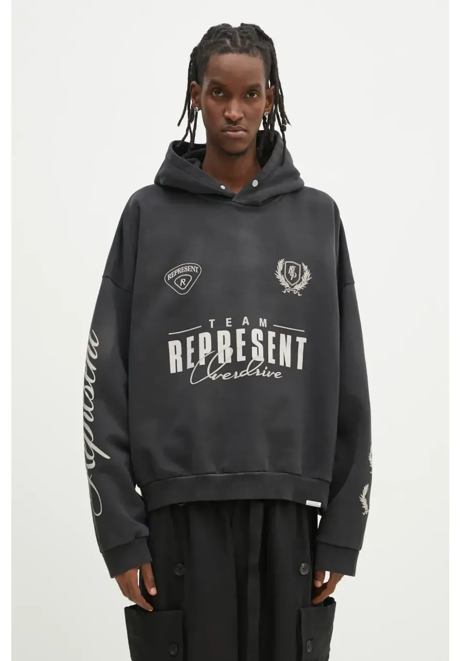 obrazek 1 Represent bluza bawełniana World Championship Hoodie męska kolor szary z kapturem z nadrukiem MLM41144.04