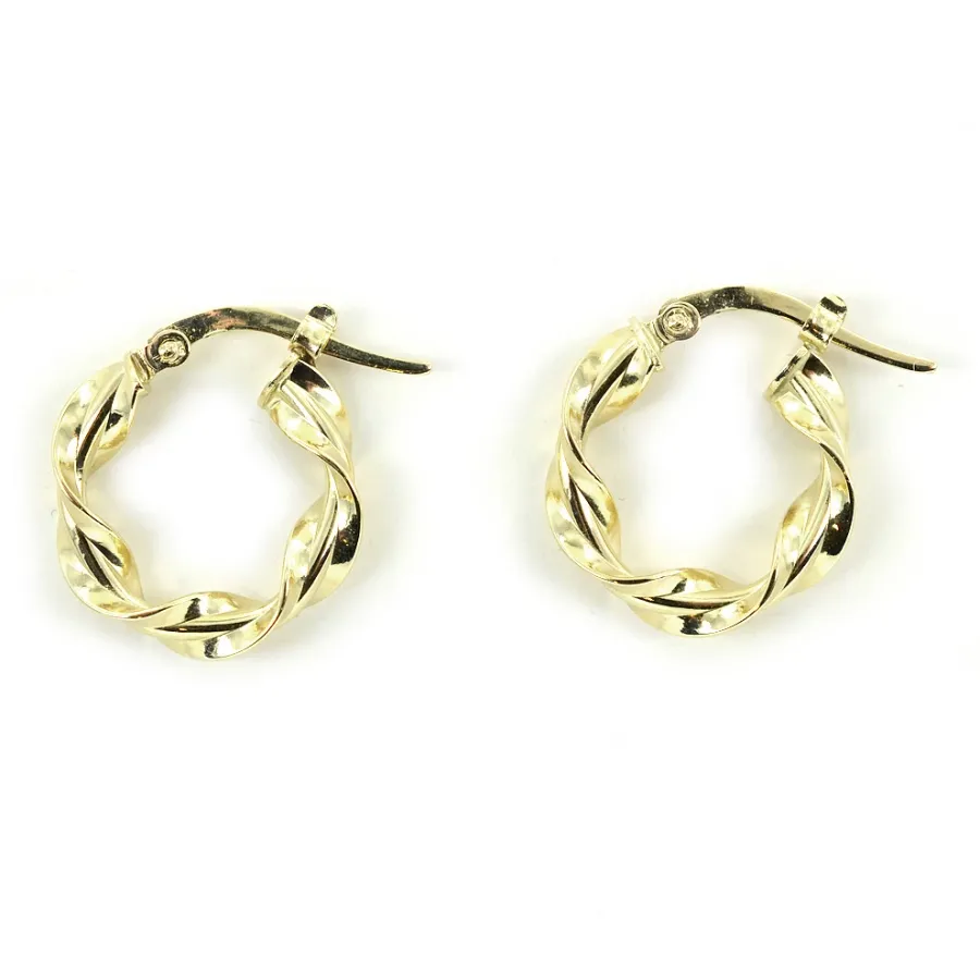 obrazek 3 Zawinięte kolczyki koła z żółtego złota