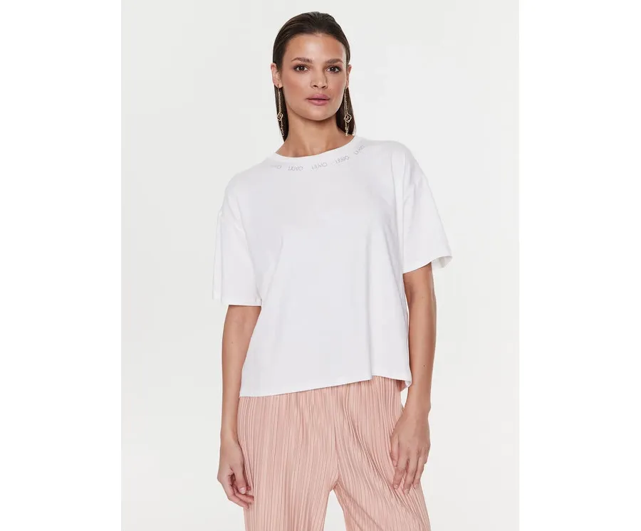 obrazek 1 Liu Jo Sport T-Shirt TA3074 J0088 Biały Relaxed Fit