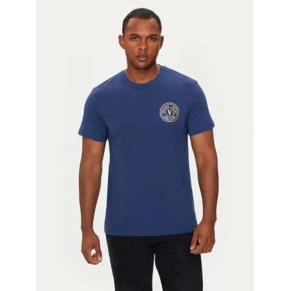 Zdjęcie Versace Jeans Couture T-Shirt 77GAHT00 CJ00T Niebieski Slim Fit