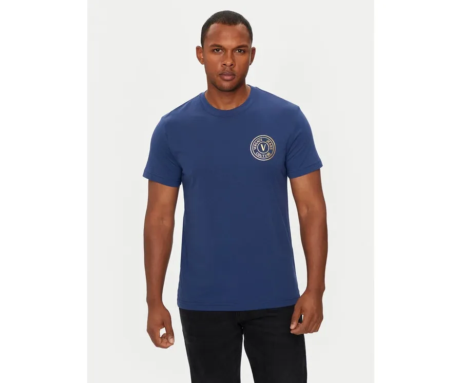 obrazek 1 Versace Jeans Couture T-Shirt 77GAHT00 CJ00T Niebieski Slim Fit