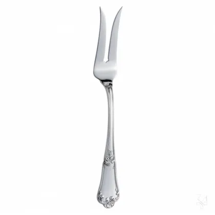 Zdjęcie Pięknie zdobiony srebrny widelec do serwowania pieczeni - Zaramella Argenti