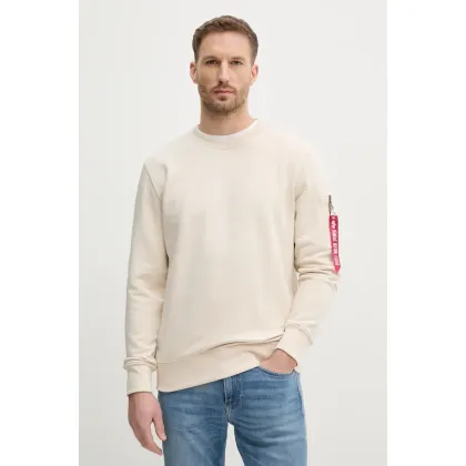 Zdjęcie Alpha Industries bluza USN Blood Chit męska kolor beżowy z nadrukiem 136300