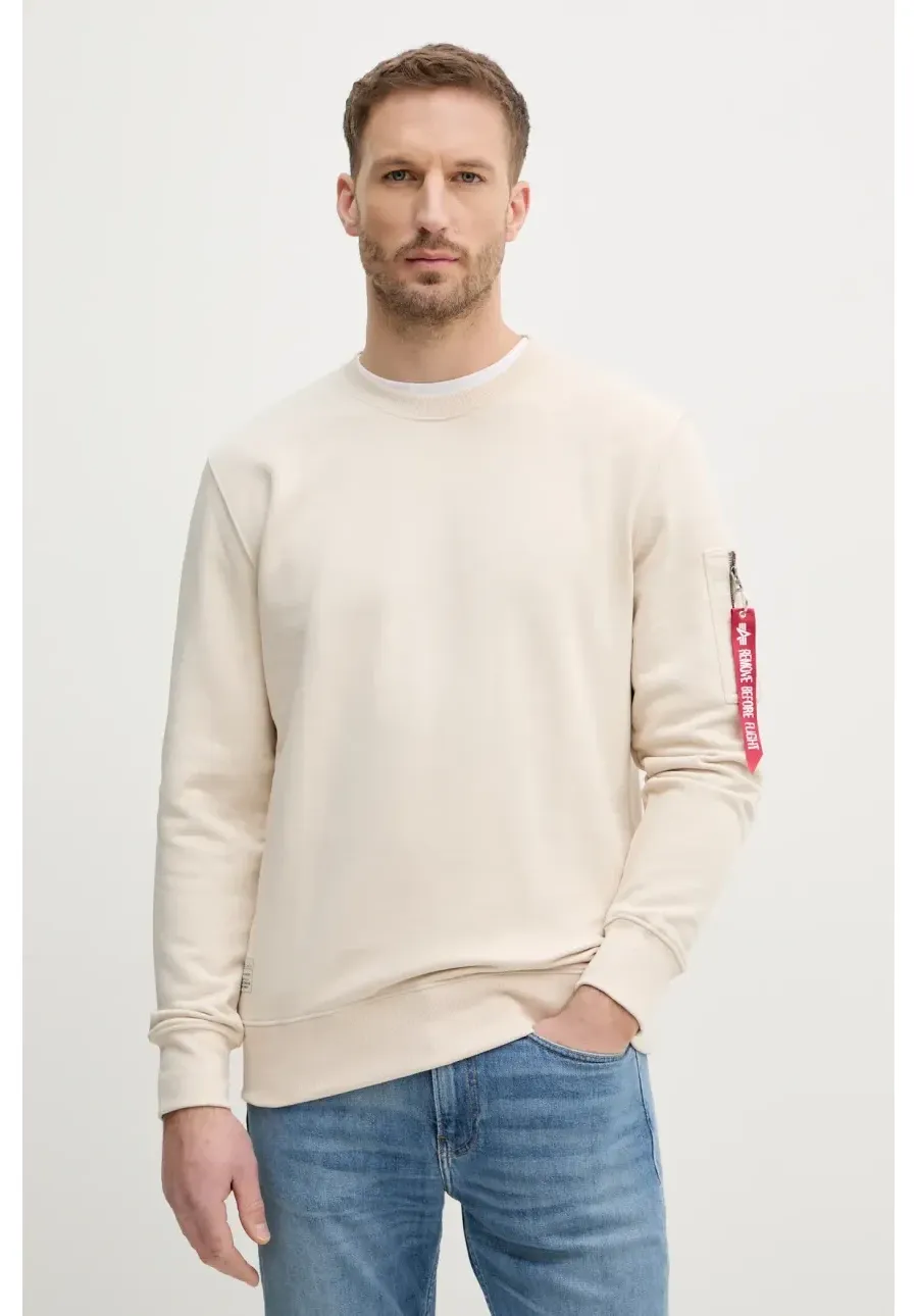 obrazek 1 Alpha Industries bluza USN Blood Chit męska kolor beżowy z nadrukiem 136300