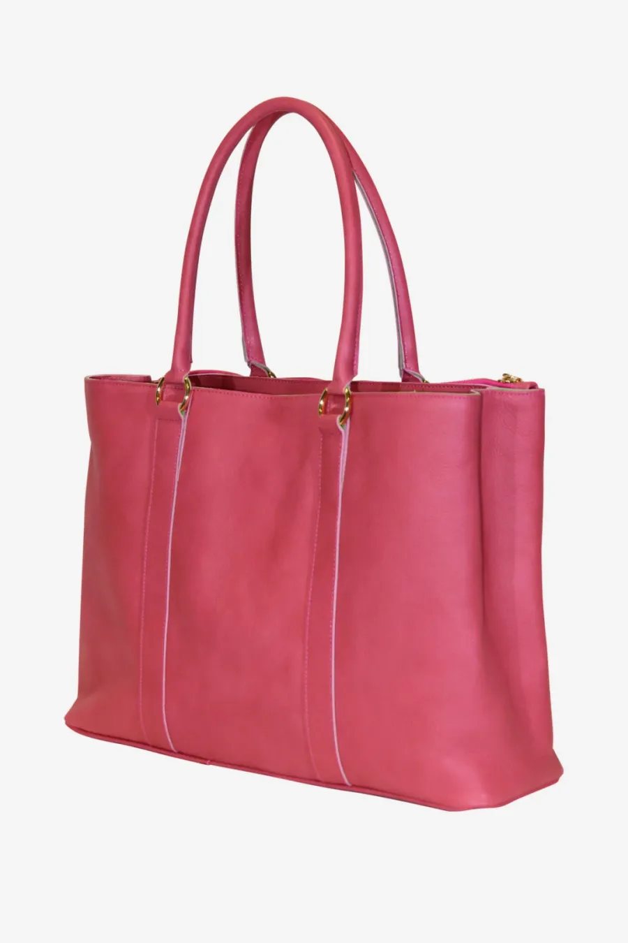 obrazek 1 Urokliwa skórzana torebka shopper w kolorze różowym - Terrida