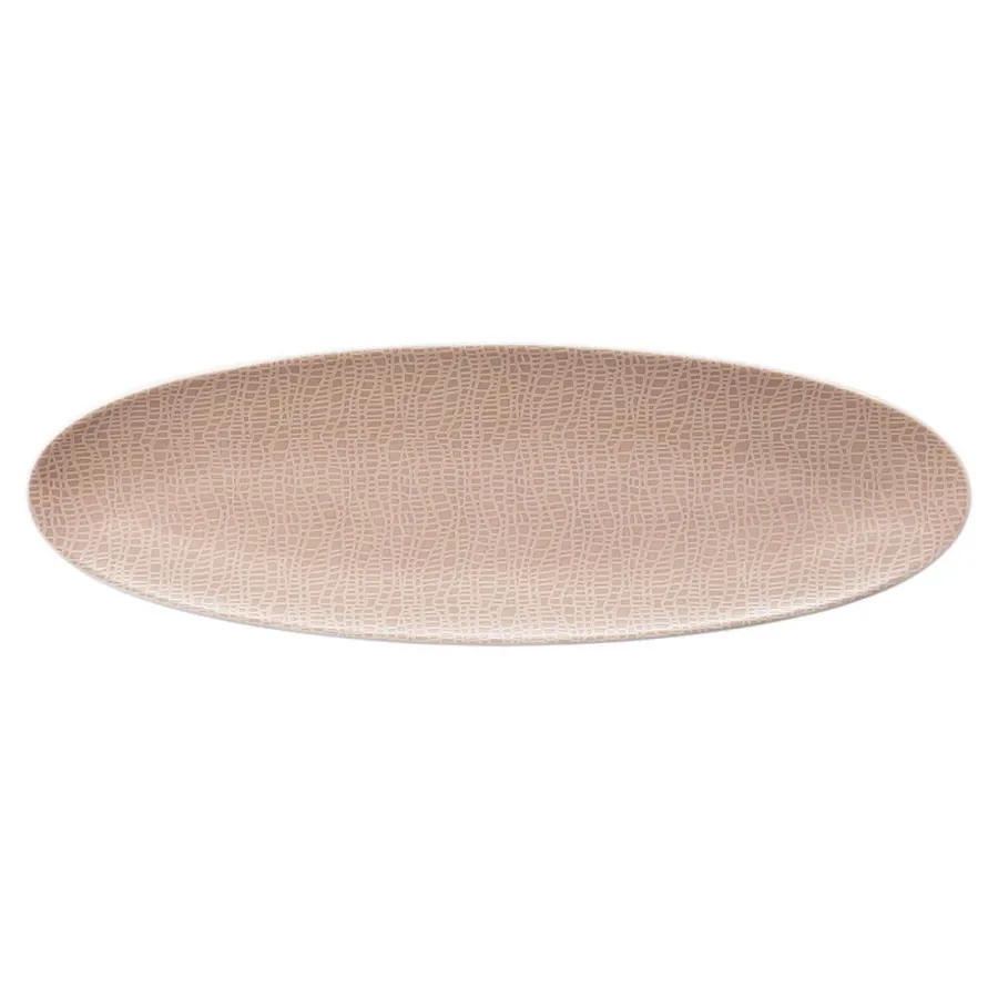 obrazek 1 Wąski owalny talerz do serwowania 44x14 cm zdobiony różowym deseniem - Seltmann Weiden