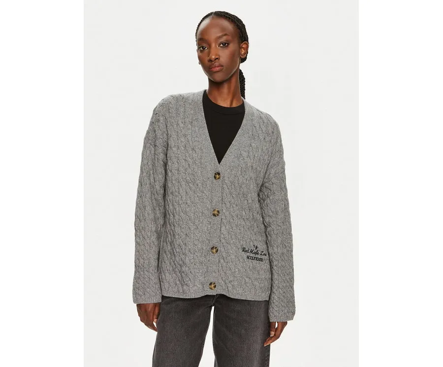 obrazek 1 Tommy Hilfiger Kardigan WW0WW42143 Szary Relaxed Fit