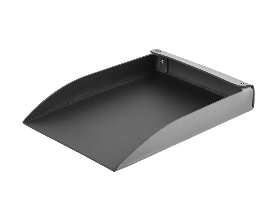 obrazek 1 Taca na dokumenty A4 32х23хH4 cm wykonana ze skóry w kolorze szarym