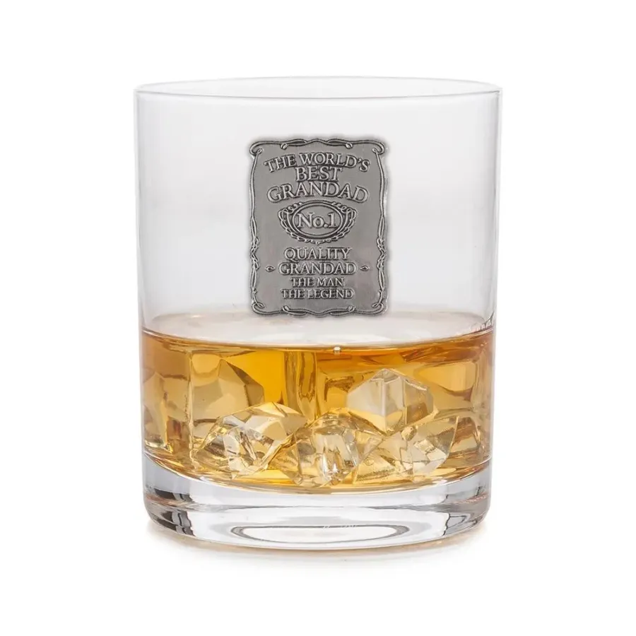obrazek 1 Luksusowa szklanka do whisky z emblematem ”Najlepszy dziadek na świecie” – prezent dla dziadka