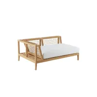 Picture Stylish Synthesis right corner module made of teak for the garden and terrace