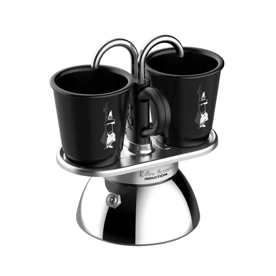 obrazek 1 Bialetti - Set Mini Express Induction 2tz Czarna + 2 filiżanki BIALETTI