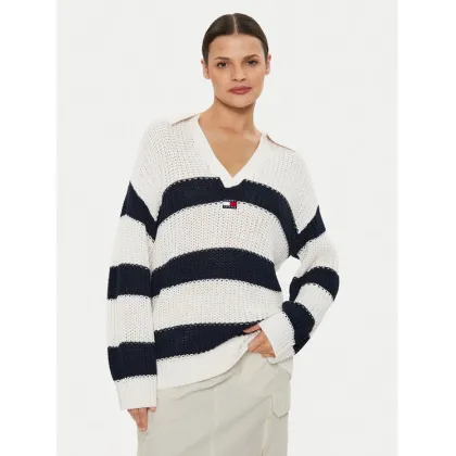 Zdjęcie Tommy Jeans Sweter Rugby DW0DW18523 Écru Relaxed Fit