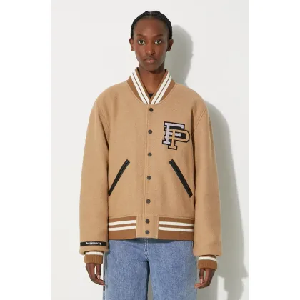 Zdjęcie Filling Pieces kurtka bomber wełniana Varsity Jacket kolor brązowy przejściowa 81422209985