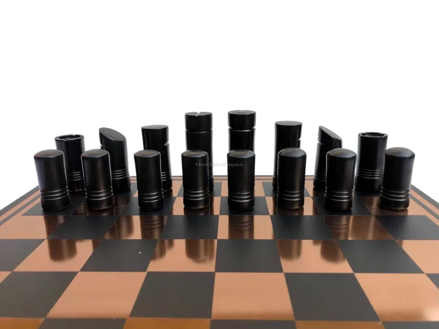 obrazek 6 Wyjątkowe figury aluminiowe w kolorze różowo-złotym i czarnym wraz z planszą do gry w szachy - The Chess Empire