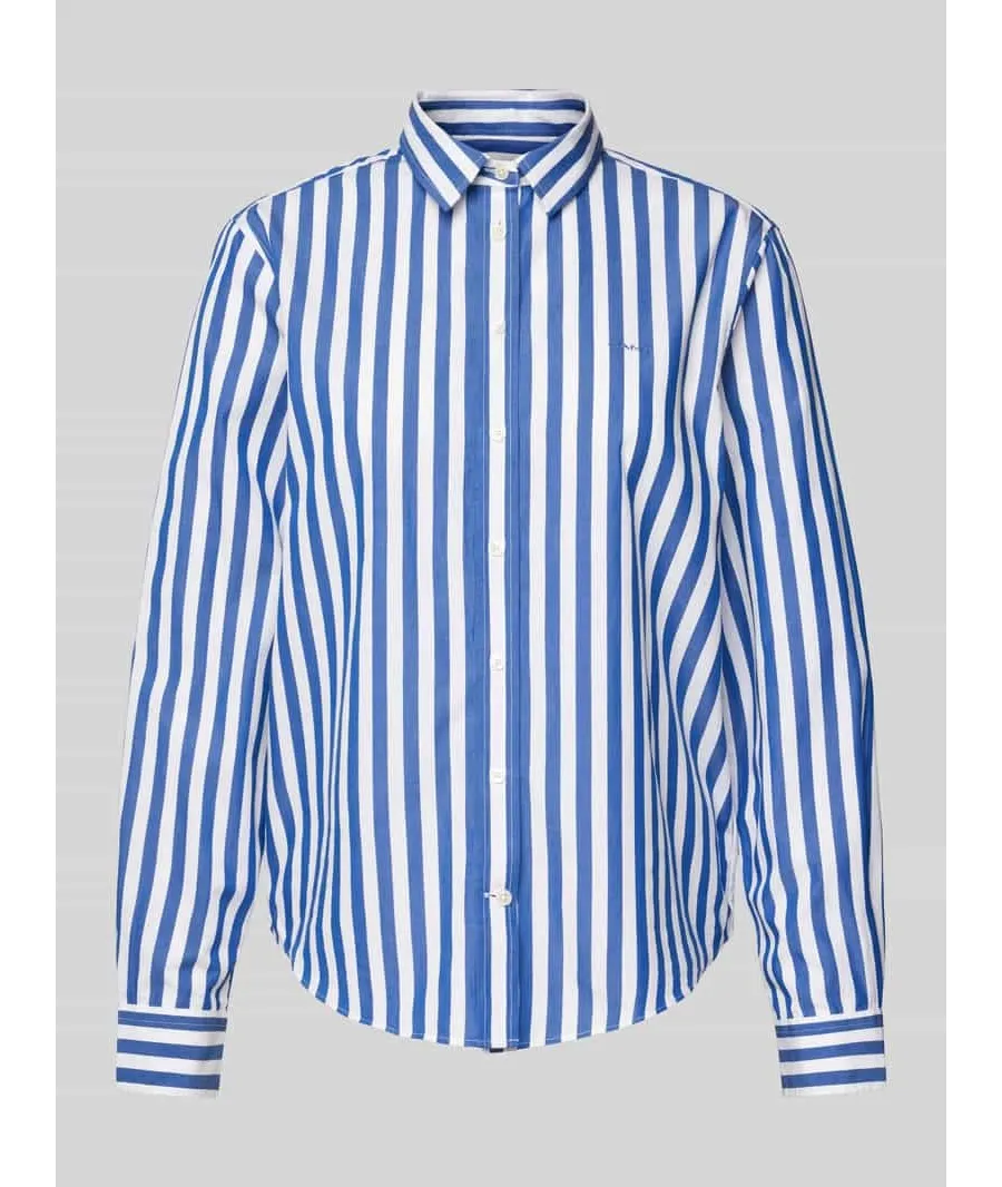 obrazek 1 Bluzka koszulowa o kroju regular fit z wyhaftowanym logo