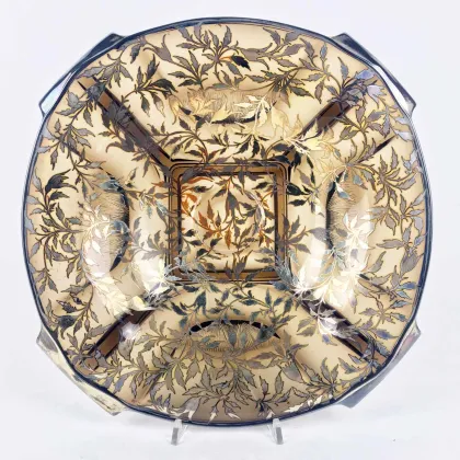 Zdjęcie Okrągły element centralny ze szkła z czterema uchwytami