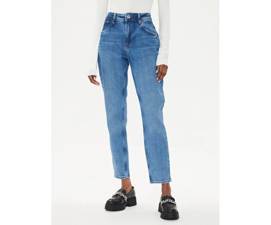 obrazek 1 Pepe Jeans Jeansy Violet PL204176 Niebieski Mom Fit