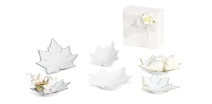 obrazek 1 Miseczka dekoracyjna z porcelany w kształcie liścia winorośli