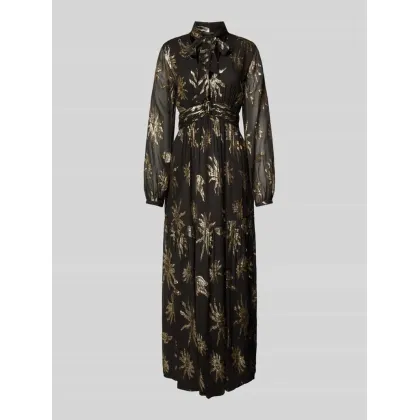 Zdjęcie Długa sukienka taliowana z dekoltem w serek