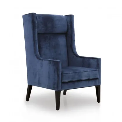 Zdjęcie Niebieski nowoczesny fotel z wysokim oparciem - Sevensedie