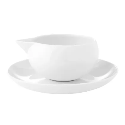 Picture Porcelain sauce boat with a stand from the unique Domo White - Vista Alegre collection
