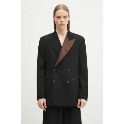 Zdjęcie Wales Bonner marynarka wełniana Rise Tuxedo męska kolor czarny MS25JA05.WV03.999