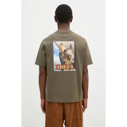 Zdjęcie Baracuta t-shirt bawełniany Barbour x Baracut Archive męski kolor zielony z nadrukiem BRTEE0018