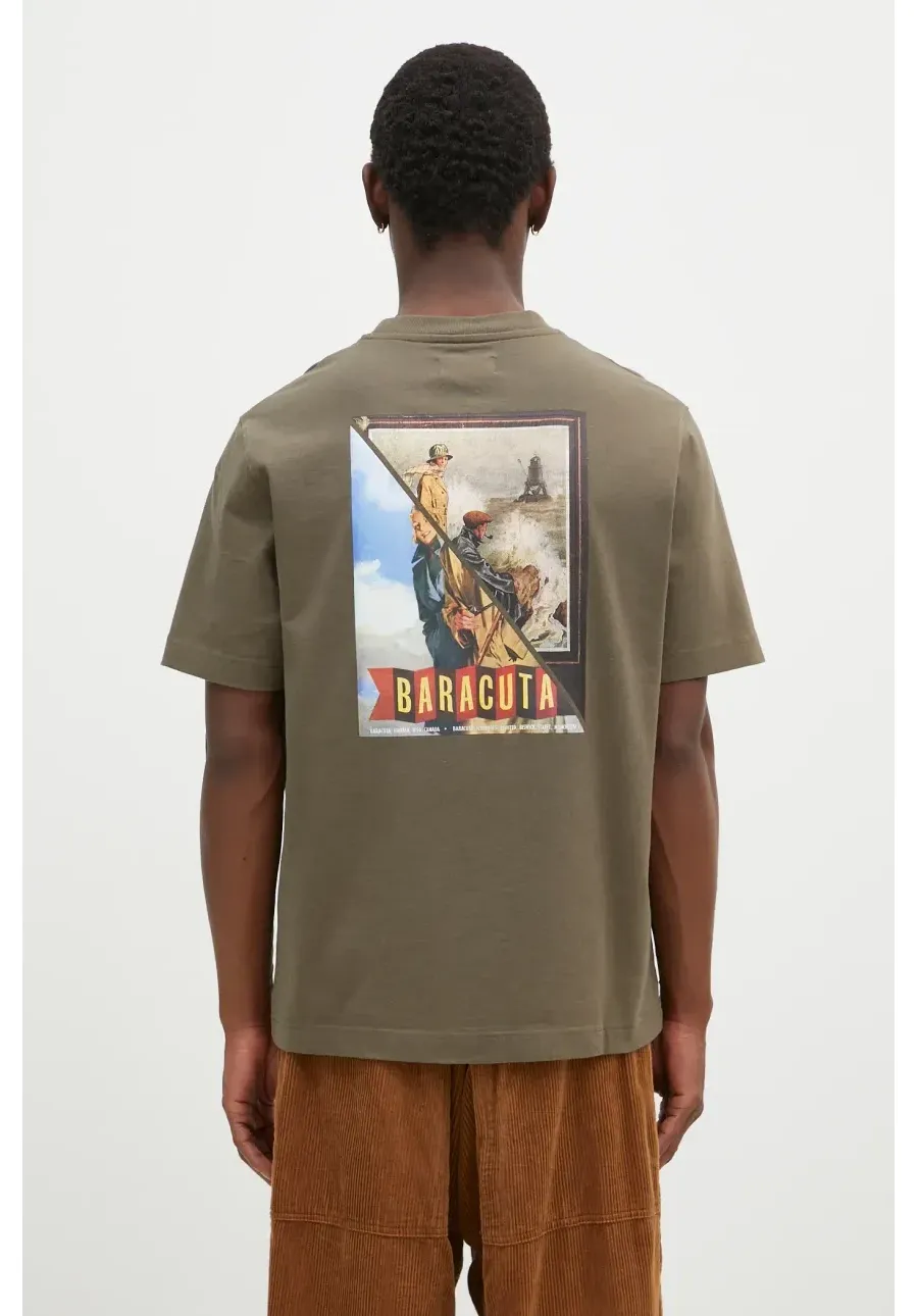 obrazek 1 Baracuta t-shirt bawełniany Barbour x Baracut Archive męski kolor zielony z nadrukiem BRTEE0018