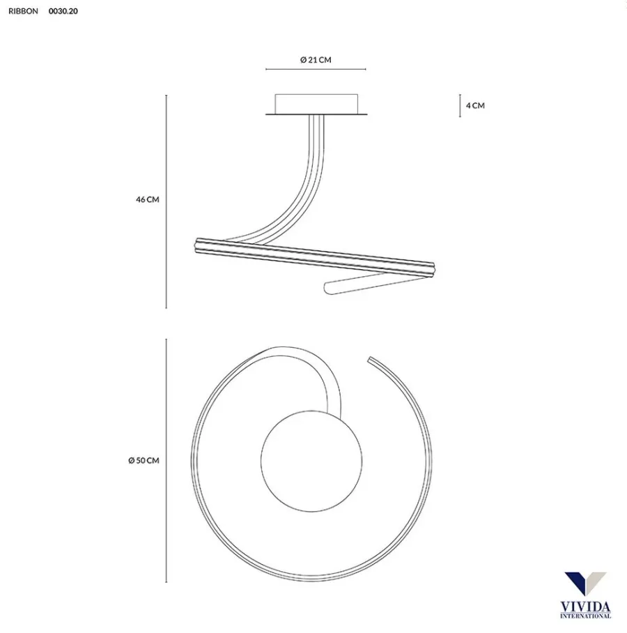 obrazek 3 Lampa sufitowa Ribbon w kształcie wstążki