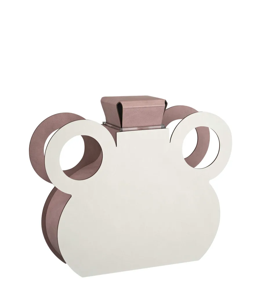 obrazek 3 Unikalny wazon Otto 9x42xH38 cm wykonany z naturalnej skór w kolorze perłowym