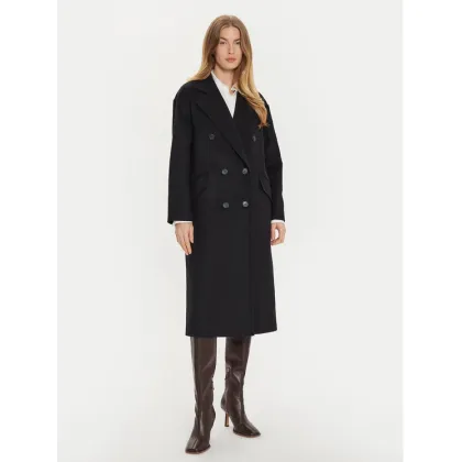Zdjęcie TWINSET Płaszcz wełniany 242TT2203 Czarny Loose Fit