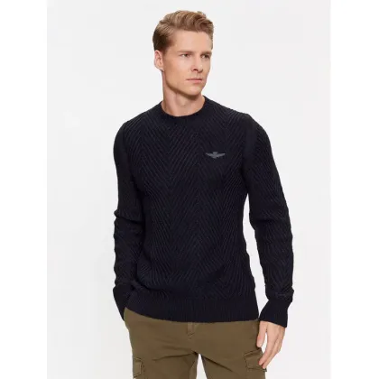 Zdjęcie Aeronautica Militare Sweter 232MA1457L509 Granatowy Regular Fit