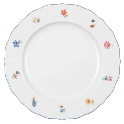 Zdjęcie Piękny porcelanowy okrągły talerz obiadowy 26 cm zdobiony kwiatowym motywem – Seltmann Weiden