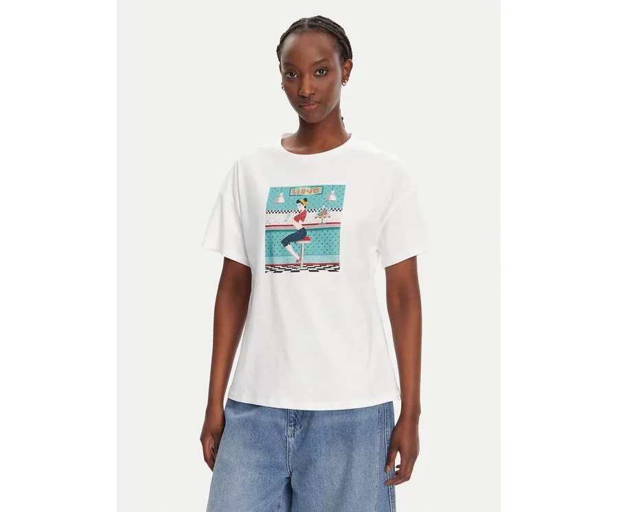 obrazek 1 Liu Jo T-Shirt WA5342 JS923 M9505 Biały Regular Fit