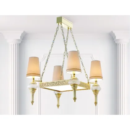 Zdjęcie Stylowy żyrandol z odlewów z mosiądzu i kryształów florenckich - Il Paralume Marina