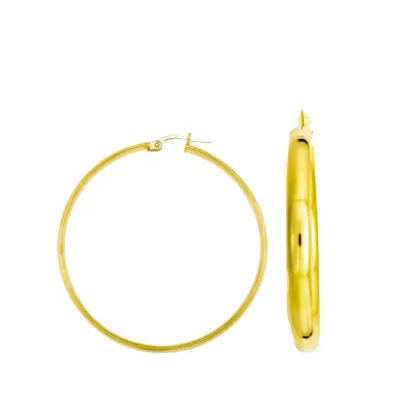 Zdjęcie Piękne złote kolczyki z bagnetowym haczykiem 40 mm