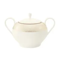 Picture A stylish large porcelain vase with a lid decorated with an intricate gold pattern - Tettau