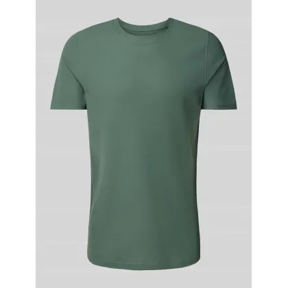 Zdjęcie T-shirt z prążkowanym okrągłym dekoltem