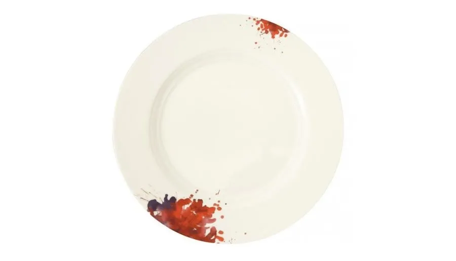 obrazek 1 Kremowy porcelanowy okrągły półmisek zdobiony motywem kwiatu geranium – Tettau