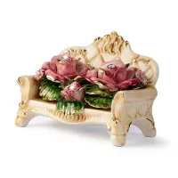 Picture Italian decorative statuette - sofa with roses and crystals