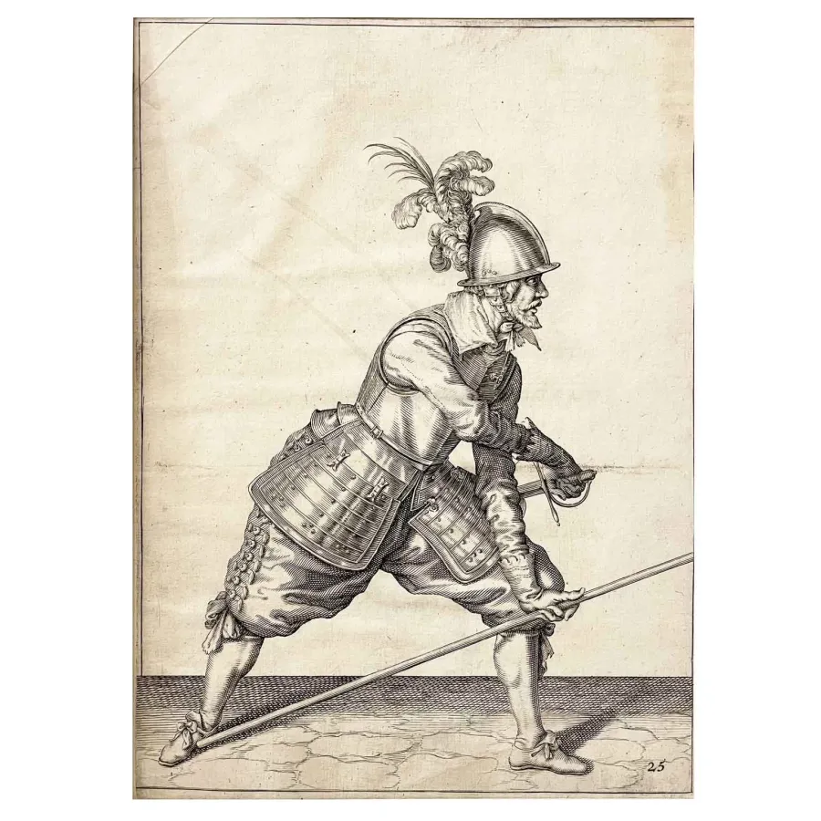 obrazek 1 Rycina Jacob de Gheyn Żołnierz w walce XVII wiek