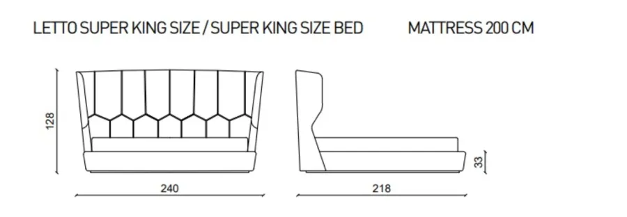 obrazek 3 Designerskie, włoskie łóżko wysokiej jakości, super king size - Ulivi Salotti