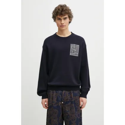 Zdjęcie Kenzo sweter wełniany Kamon męski kolor granatowy FF55PU7283BA.79