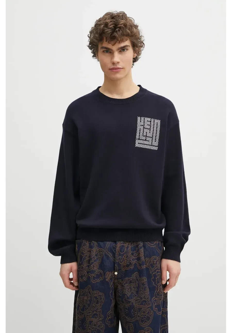 obrazek 1 Kenzo sweter wełniany Kamon męski kolor granatowy FF55PU7283BA.79