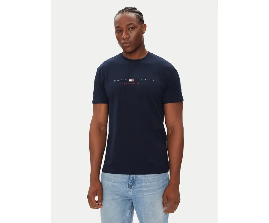 obrazek 1 Tommy Jeans T-Shirt Flag Linear DM0DM21911 Granatowy Regular Fit