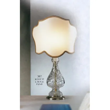 Zdjęcie Piękna lampa kryształowa z barokowym wachlarzem z kości słoniowej – Il Paralume Marina