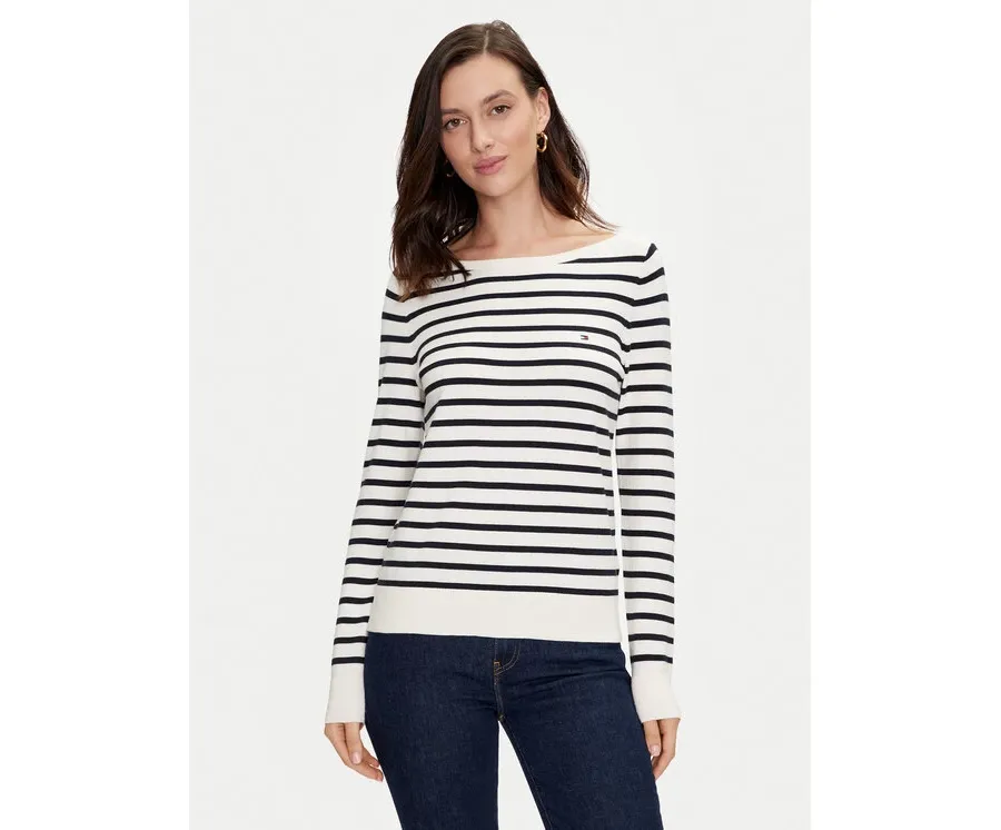 obrazek 1 Tommy Hilfiger Sweter WW0WW40099 Écru Regular Fit